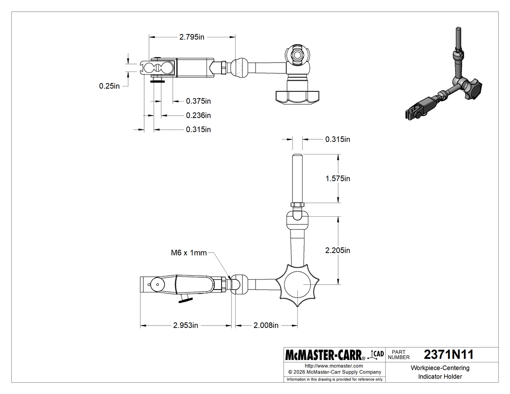 Technical Drawing of Workpiece-Centering Indicator Holder.